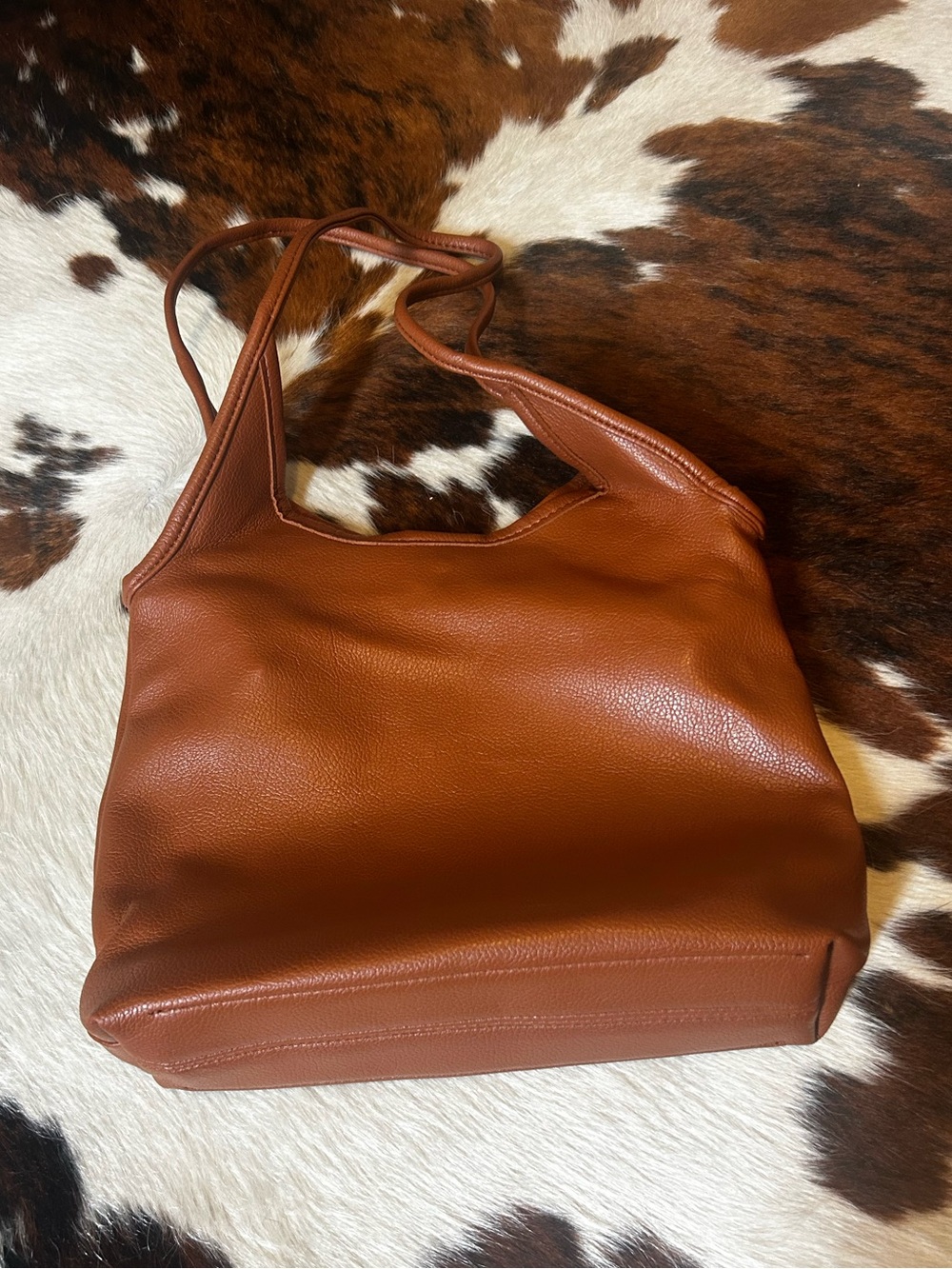 Montana West Smooth Saddle Brown Shoulder Bag